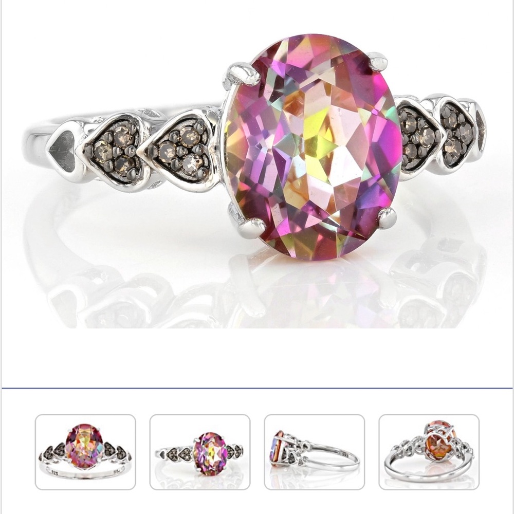 ISO Multi-Color Northern Lights Quartz Rhodium Over Sterling Silver Ring… - Picture 4 of 5
